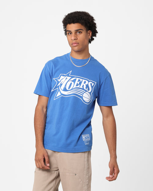 Mitchell & Ness Philadelphia 76ers XL Logo One Colour T-Shirt Faded Royal