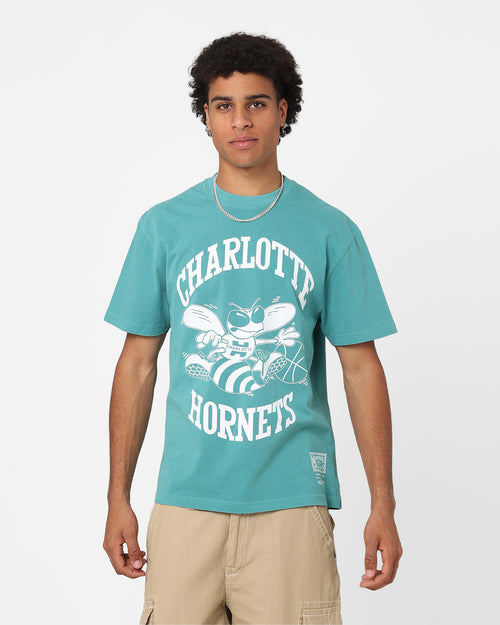 Mitchell & Ness Charlotte Hornets XL Logo One Colour T-Shirt Faded Teal