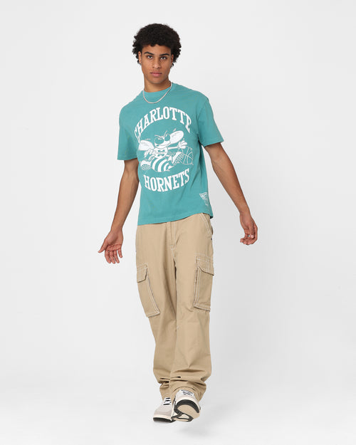 Mitchell & Ness Charlotte Hornets XL Logo One Colour T-Shirt Faded Teal