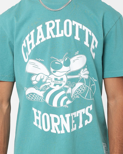 Mitchell & Ness Charlotte Hornets XL Logo One Colour T-Shirt Faded Teal
