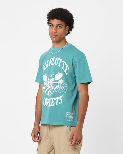 Mitchell & Ness Charlotte Hornets XL Logo One Colour T-Shirt Faded Teal
