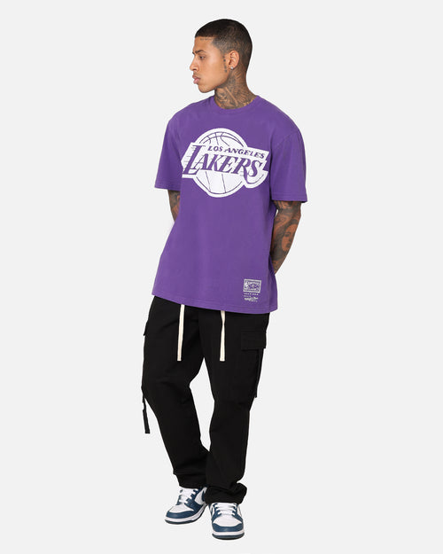 Mitchell & Ness Los Angeles Lakers XL Logo One Colour T-Shirt Faded Purple