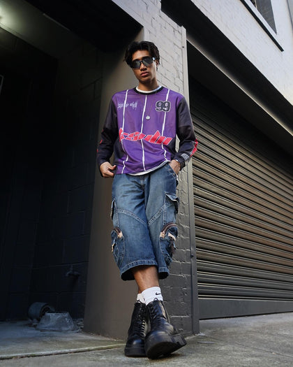 Ksubi X A$AP TyY Moto Jersey Purple