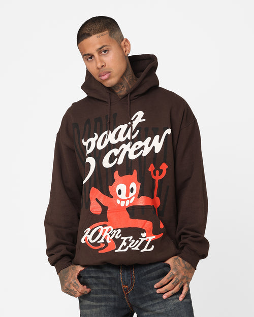 Goat Crew Born Evil Hoodie Brown