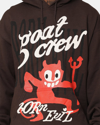 Goat Crew Born Evil Hoodie Brown