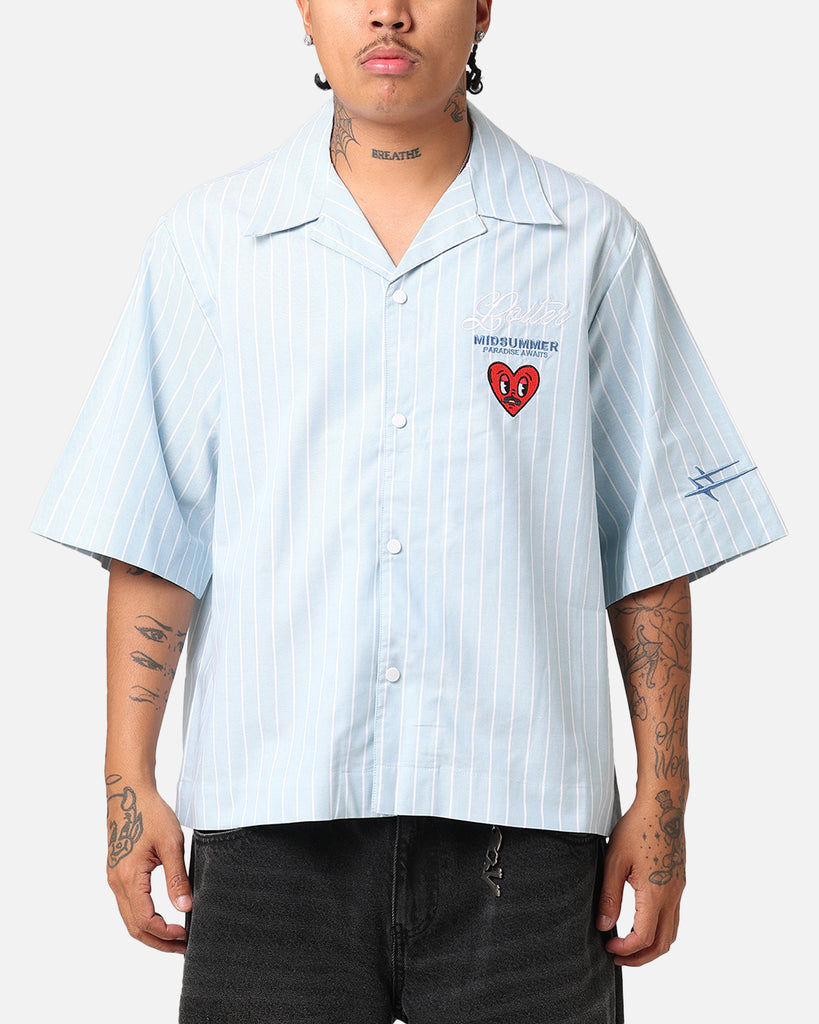 Loiter Studio Cropped Button Up Shirt Light Blue | Culture Kings US