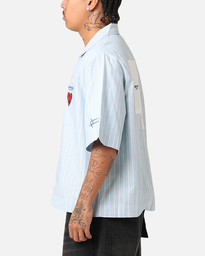 Loiter Studio Cropped Button Up Shirt Light Blue