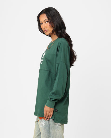 Majestic Athletic Women's Los Angeles Dodgers Animal Oversized Hiri Long Sleeve T-Shirt Dark Cedar