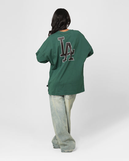 Majestic Athletic Women's Los Angeles Dodgers Animal Oversized Hiri Long Sleeve T-Shirt Dark Cedar