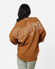 Majestic Athletic Women's Los Angeles Dodgers Oversized Hiri Long Sleeve T-Shirt Chocolate