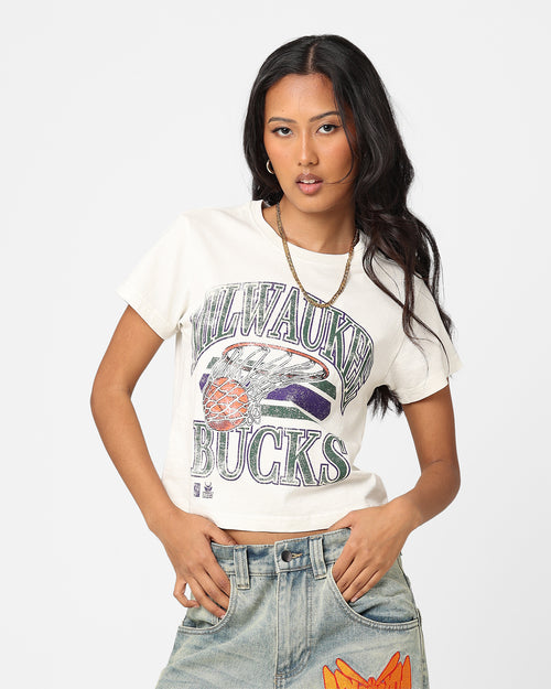 Mitchell & Ness Women's Milwaukee Bucks Dunk T-Shirt Unbleached