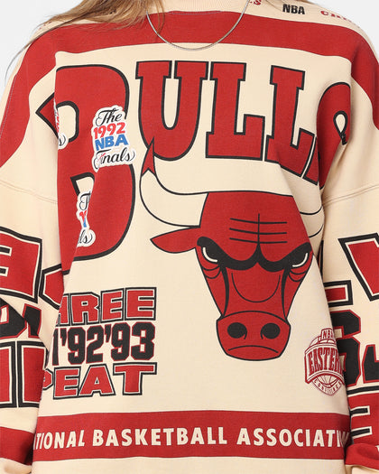 Mitchell & Ness Women's Chicago Bulls League Crewneck Stone/Red