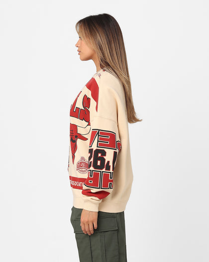 Mitchell & Ness Women's Chicago Bulls League Crewneck Stone/Red