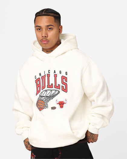 Mitchell & Ness Chicago Bulls Arch Net Oversized Hoodie Vintage White