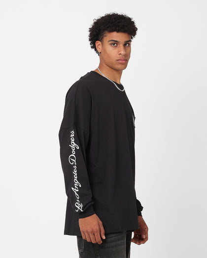 Majestic Athletic Los Angeles Dodgers Checker Badge Long Sleeve T-Shirt Faded Black