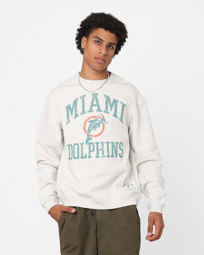 Mitchell & Ness Miami Dolphins Ivy Arch Crewneck White Marle