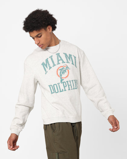 Mitchell & Ness Miami Dolphins Ivy Arch Crewneck White Marle