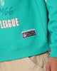 Majestic Athletic Miami Dolphins Stripe Crest Crewneck Faded Teal