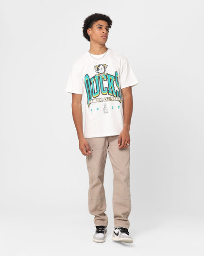 Majestic Athletic Anaheim Ducks Super Champ Arch T-Shirt Vintage White