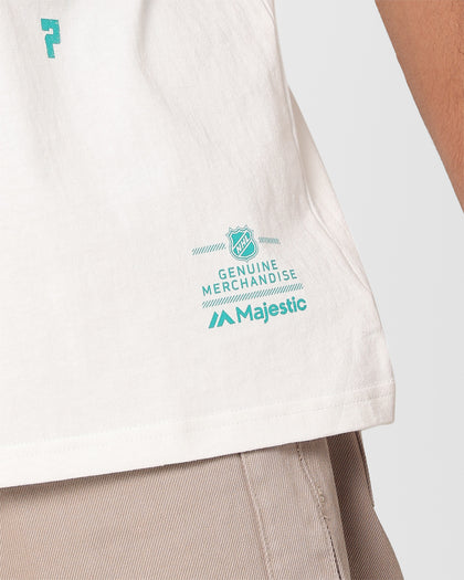 Majestic Athletic Anaheim Ducks Super Champ Arch T-Shirt Vintage White