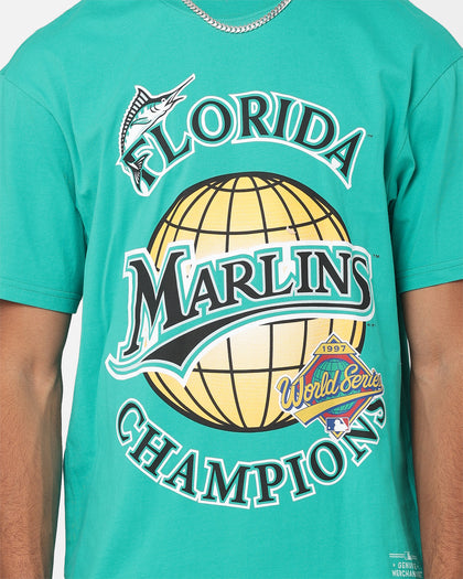 Majestic Florida Marlins World Series Champ T-Shirt Faded Teal