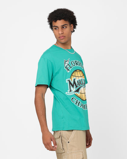 Majestic Florida Marlins World Series Champ T-Shirt Faded Teal