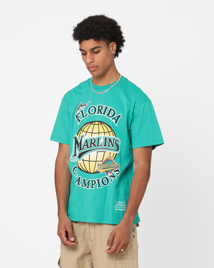 Majestic Florida Marlins World Series Champ T-Shirt Faded Teal
