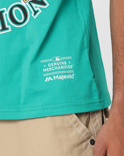 Majestic Florida Marlins World Series Champ T-Shirt Faded Teal