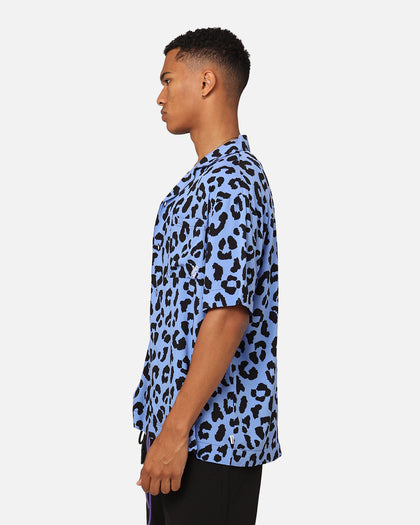 Carre Leo Short Sleeve Button Up Shirt Purple/Black