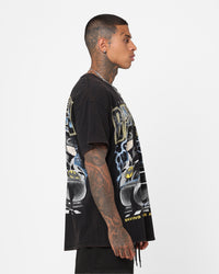 Goat Crew X The Flash Batman Racing Vintage T-Shirt Black Wash