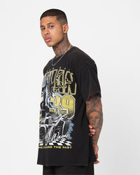 Goat Crew X The Flash Batman Racing Vintage T-Shirt Black Wash