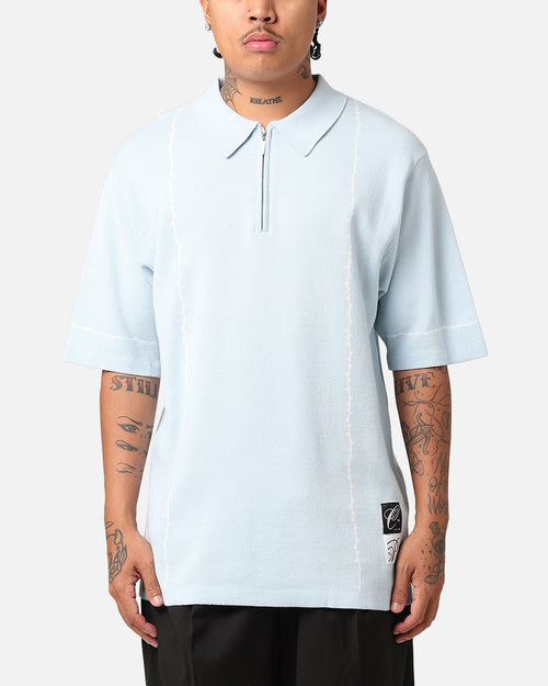 Carre Thorny 1/4 Zip Polo Shirt Light Blue