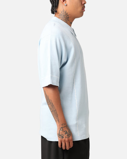Carre Thorny 1/4 Zip Polo Shirt Light Blue