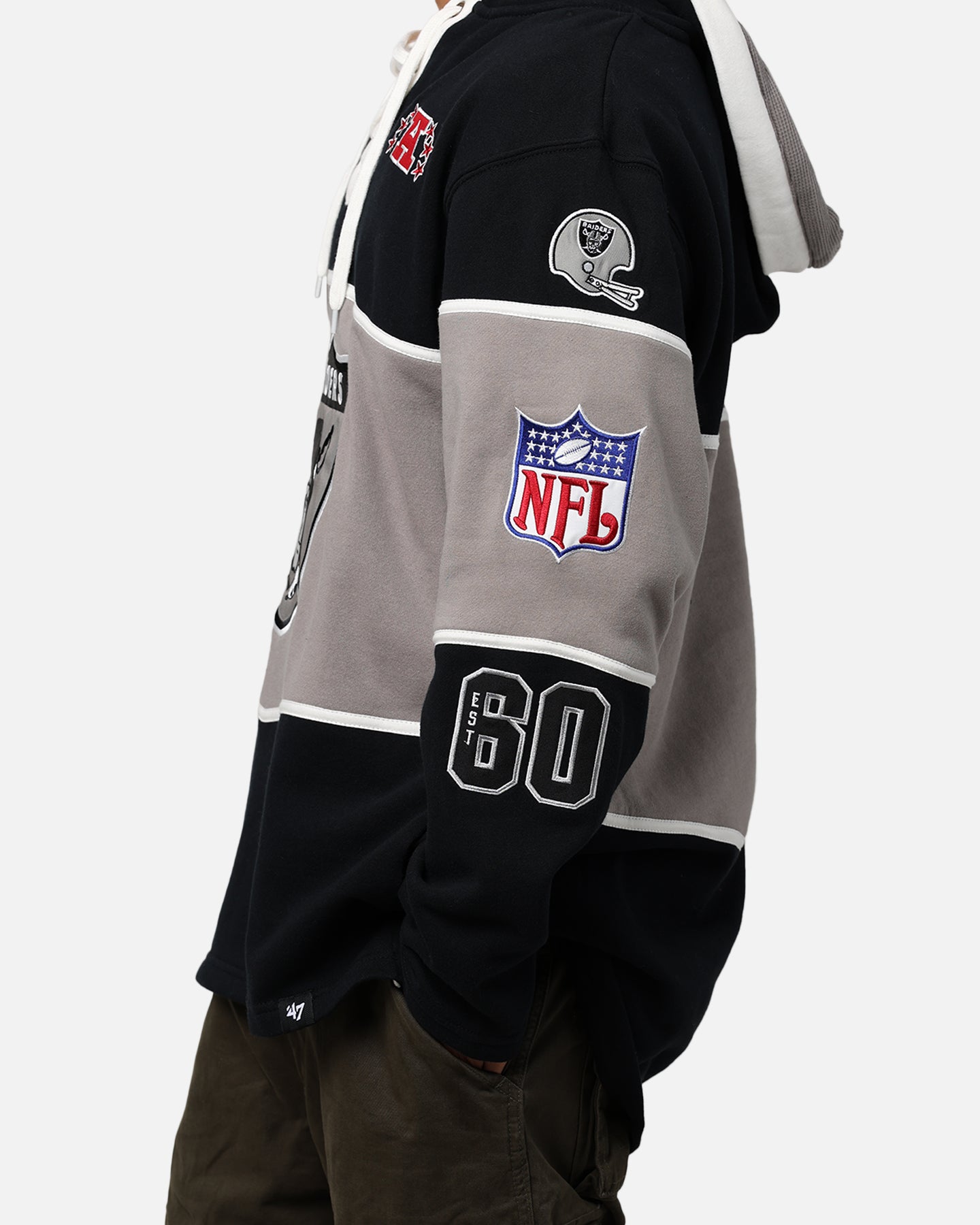 47 Brand Las Vegas Raiders Super Bowl Gridiron Lacer Hoodie Jet