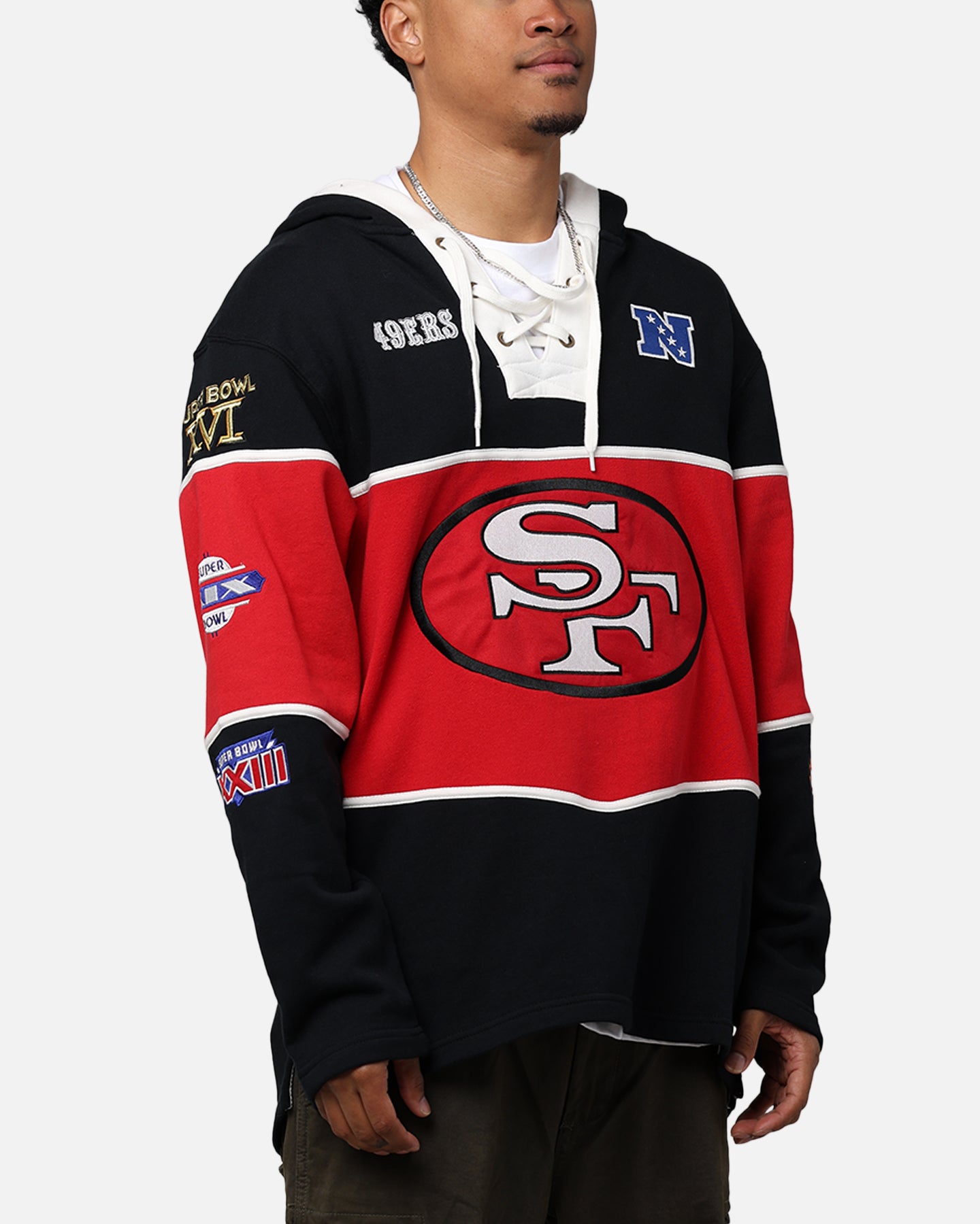 47 Brand San Francisco 49ers Super Bowl Gridiron Lacer Hoodie Jet