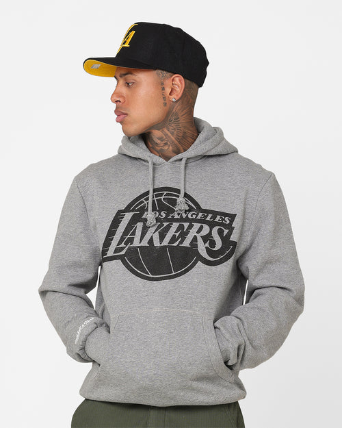 Mitchell & Ness Los Angeles Lakers XL Logo Hoodie Light Grey Marle