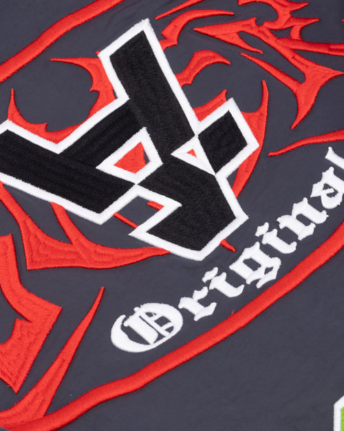 Loiter X The Anti Order Racer Bomber Jacket Charcoal