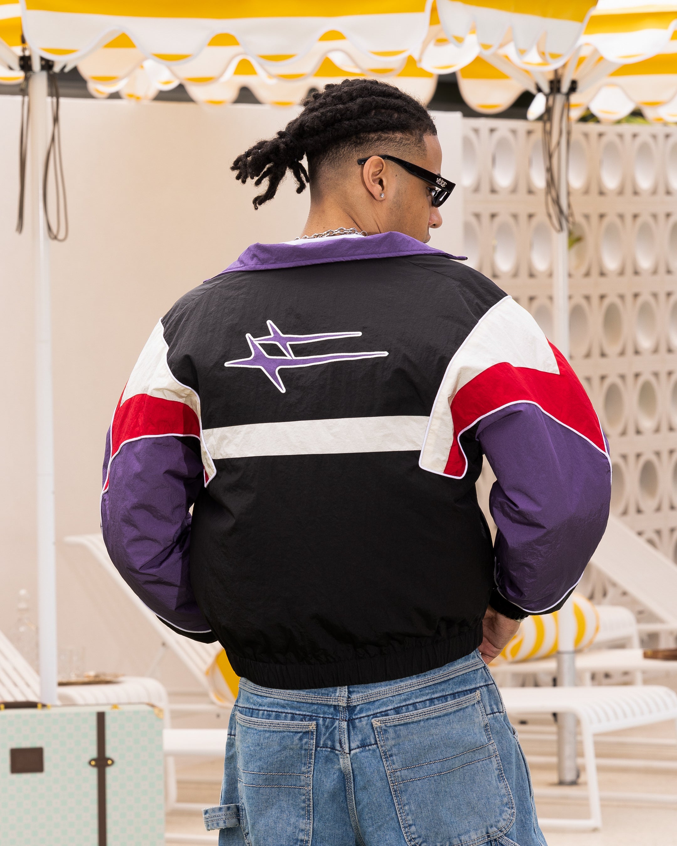 Loiter Axel Track Jacket Black/Purple | Culture Kings US