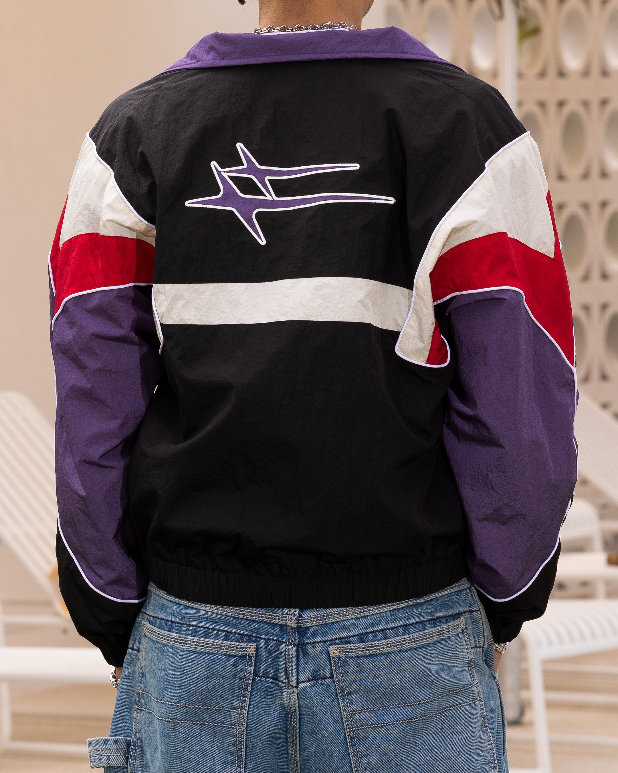 Loiter Axel Track Jacket Black/Purple | Culture Kings US