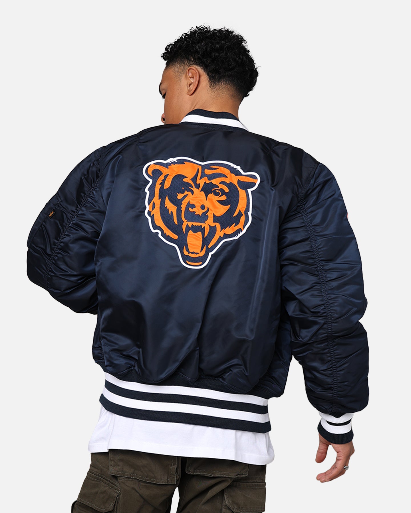 New Era X Alpha Series X NFL Chicago Bears MA-1 Bomber Jacket Navy