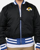 New Era X Alpha Series X NFL Los Angeles Rams MA-1 Bomber Jacket Royal/Black