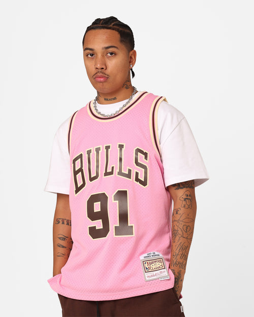 Mitchell & Ness Chicago Bulls Dennis Rodman Brown Sugar Bacon Swing Jersey Pink