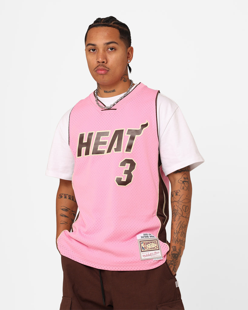 Miami Style Heat Vintage Stitched Basketball Shorts Pink Size: S-XXL