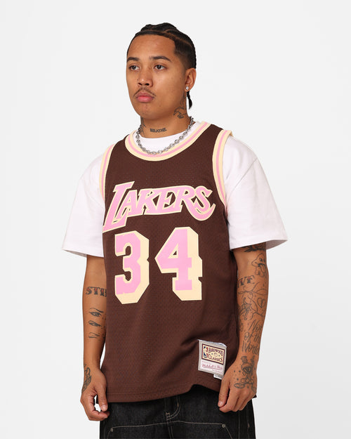 Mitchell & Ness Los Angeles Lakers Shaquille O'Neal Brown Sugar Bacon Swing Jersey Brown