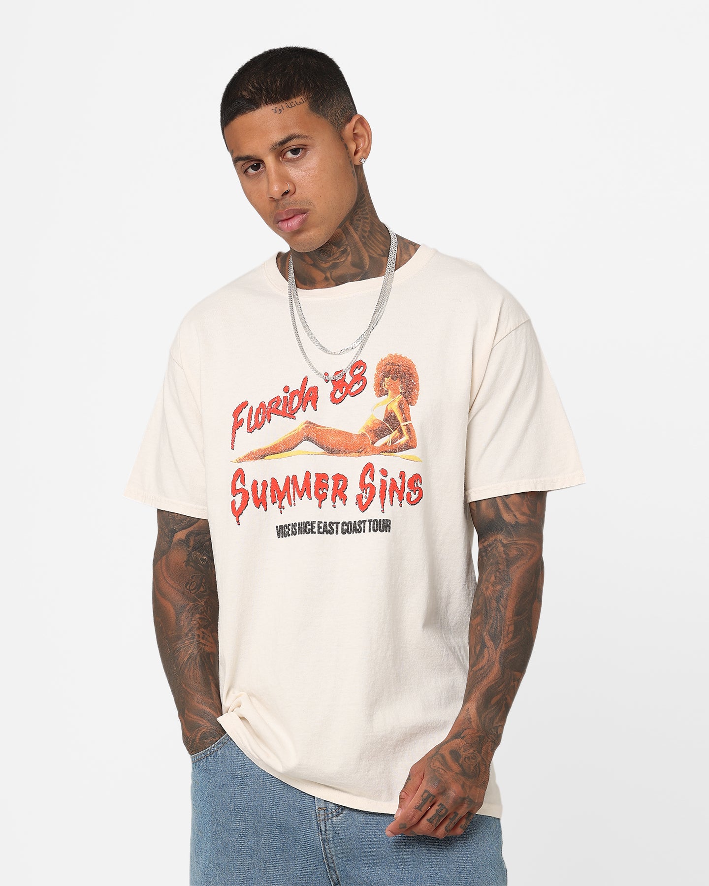 ハヌマーン Don't Summer Tシャツ American Thrift Summer Sins Vintage T-Shirt Off White | Culture