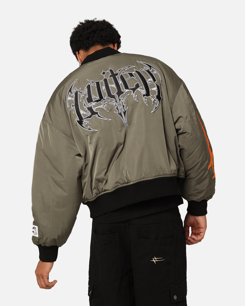 Loiter Shadow Cropped Bomber Jacket Khaki | Culture Kings US