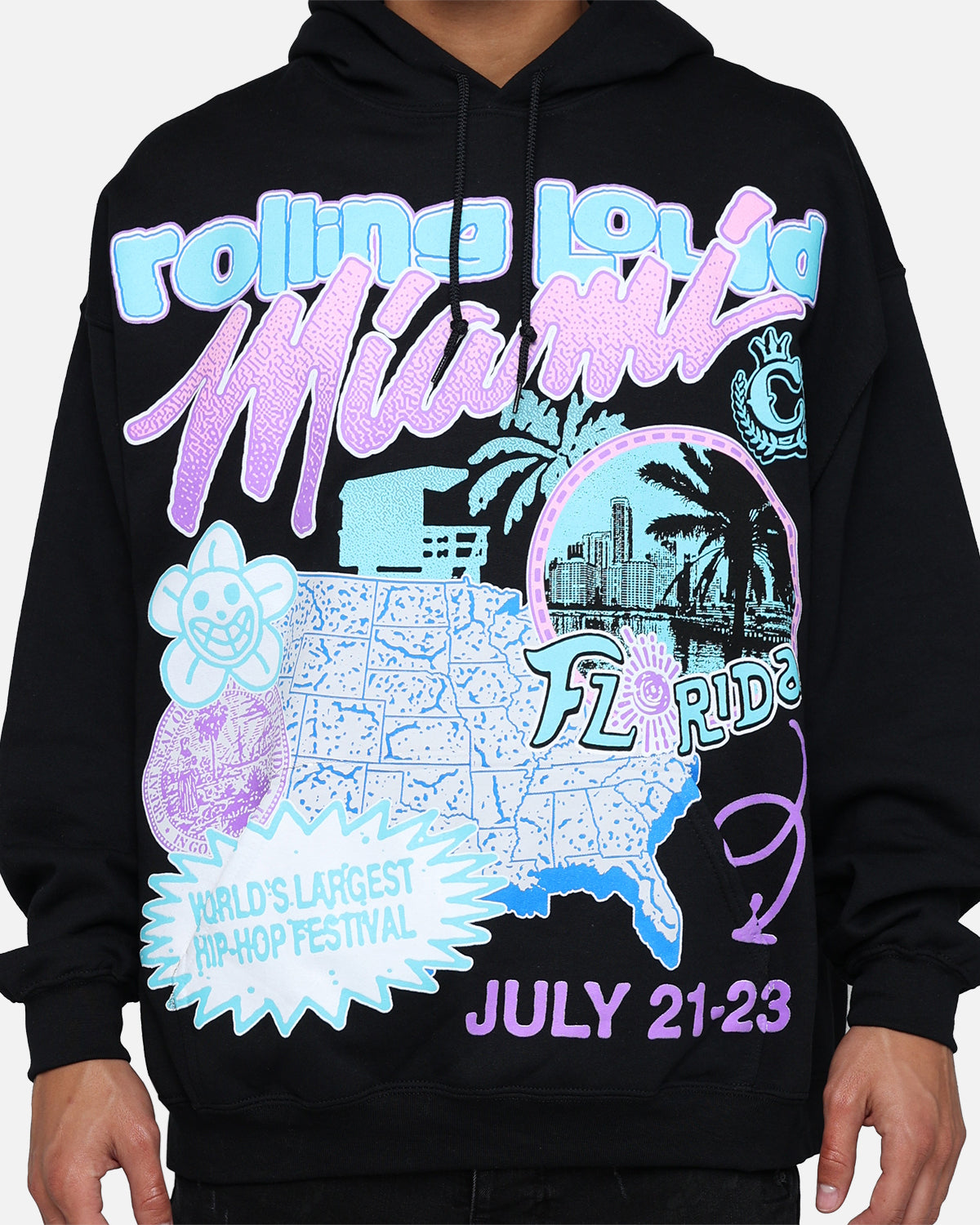Rolling Loud Miami '23 Hoodie Black | Culture Kings US
