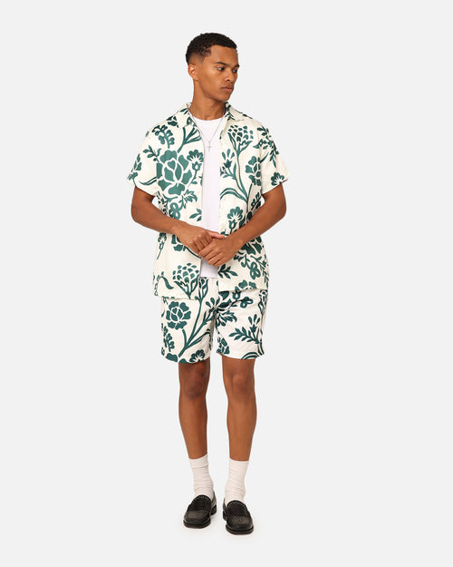 XXIII James Button Up Shirt Cream/Green