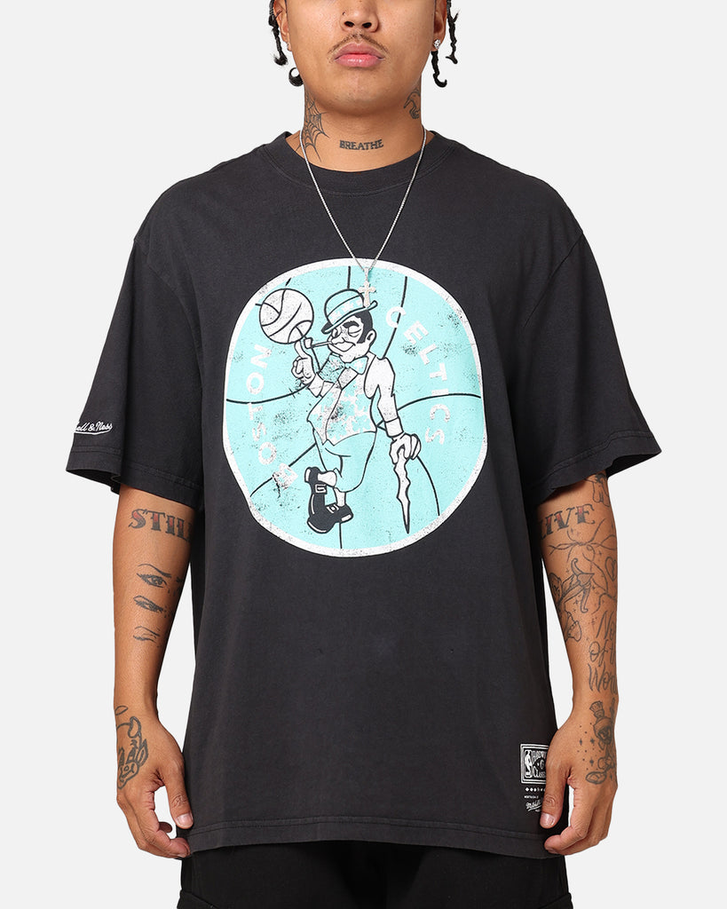 り*い様 NBA ボストンセルティックス　セットアップ　半袖　B-BOY　maj Mitchell & Ness Boston Celtics Ice Blue Logo T-Shirt Faded Black