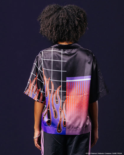 Pokémon By Loiter Gengar Split Button Up Shirt Black/Purple